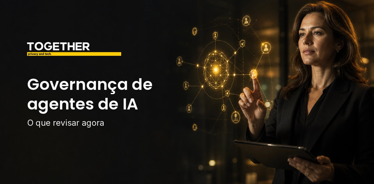 Comitê revisando governança de agentes de IA com evidências e controles.