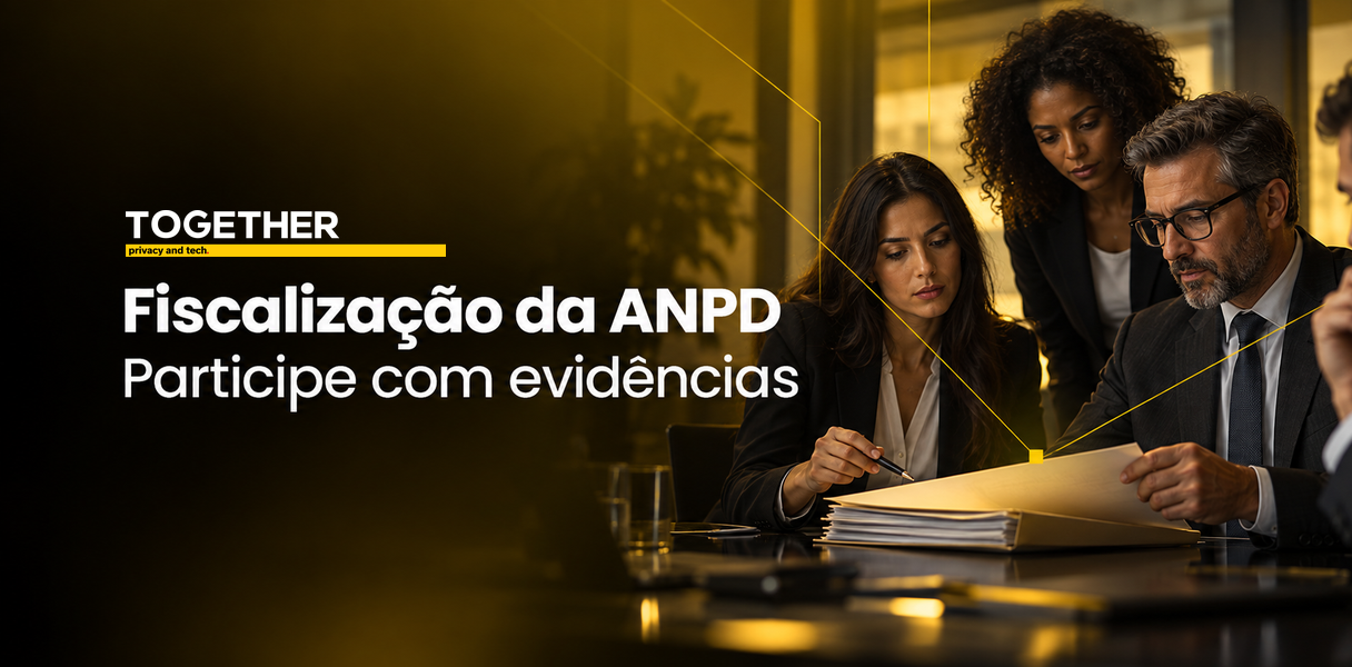 Consulta pública da ANPD representada por uma equipe revisando evidências e processos de fiscalização.