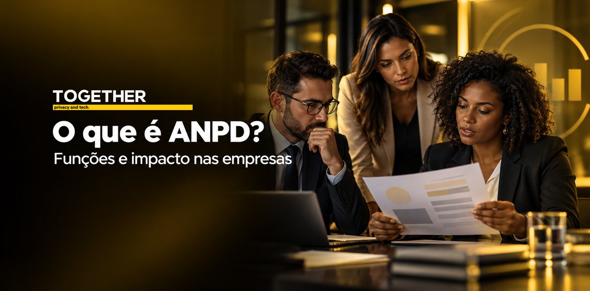 Equipe empresarial entendendo o que é ANPD e organizando responsabilidades de proteção de dados.